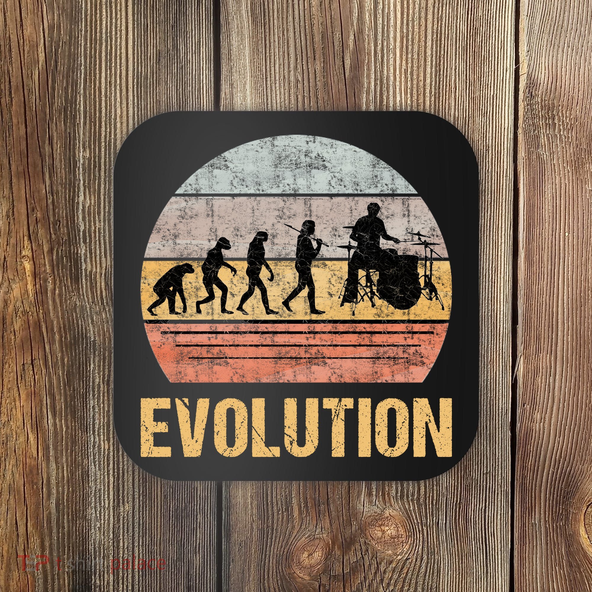 Drummer Evolution Vintage Retro Coaster