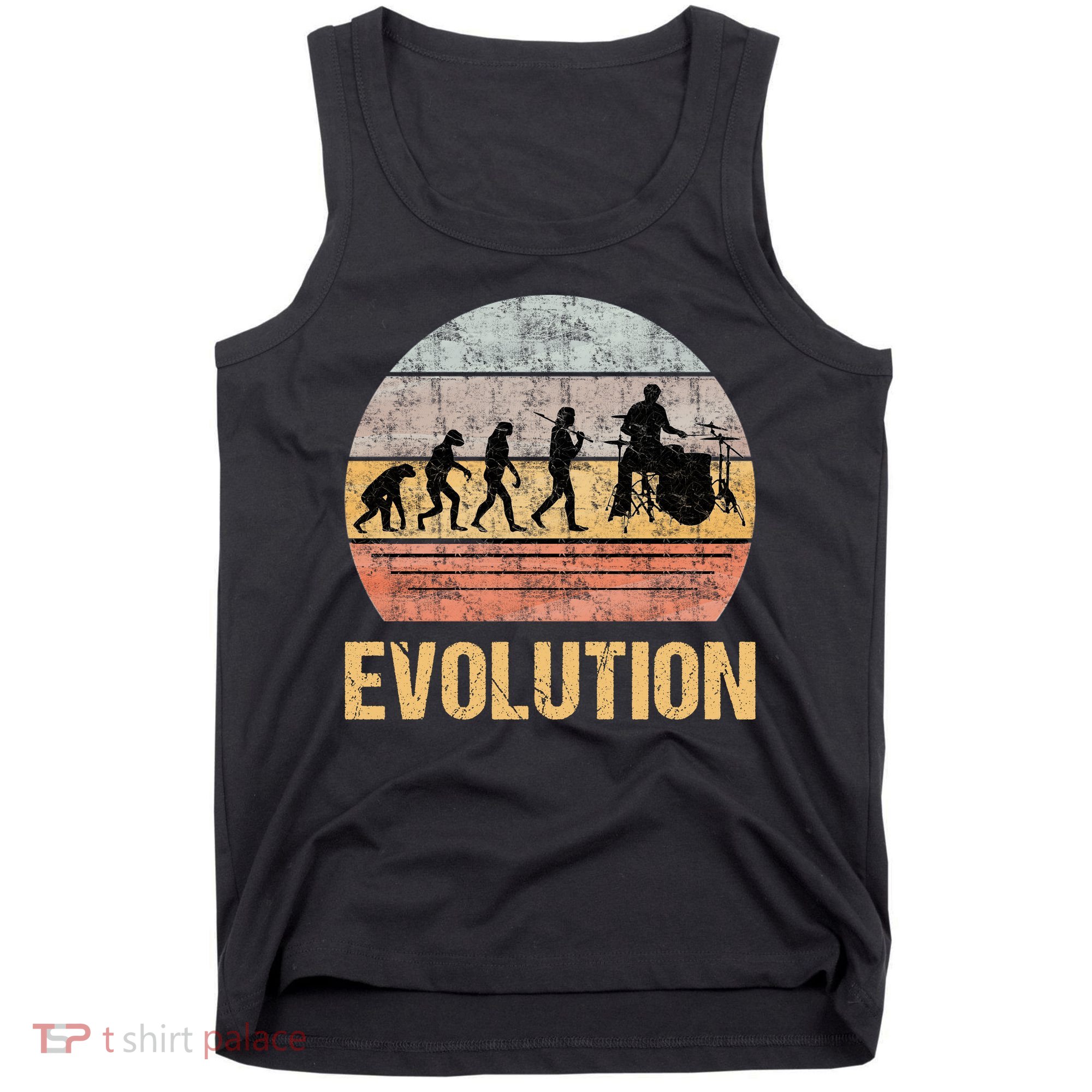 Drummer Evolution Vintage Retro Tank Top