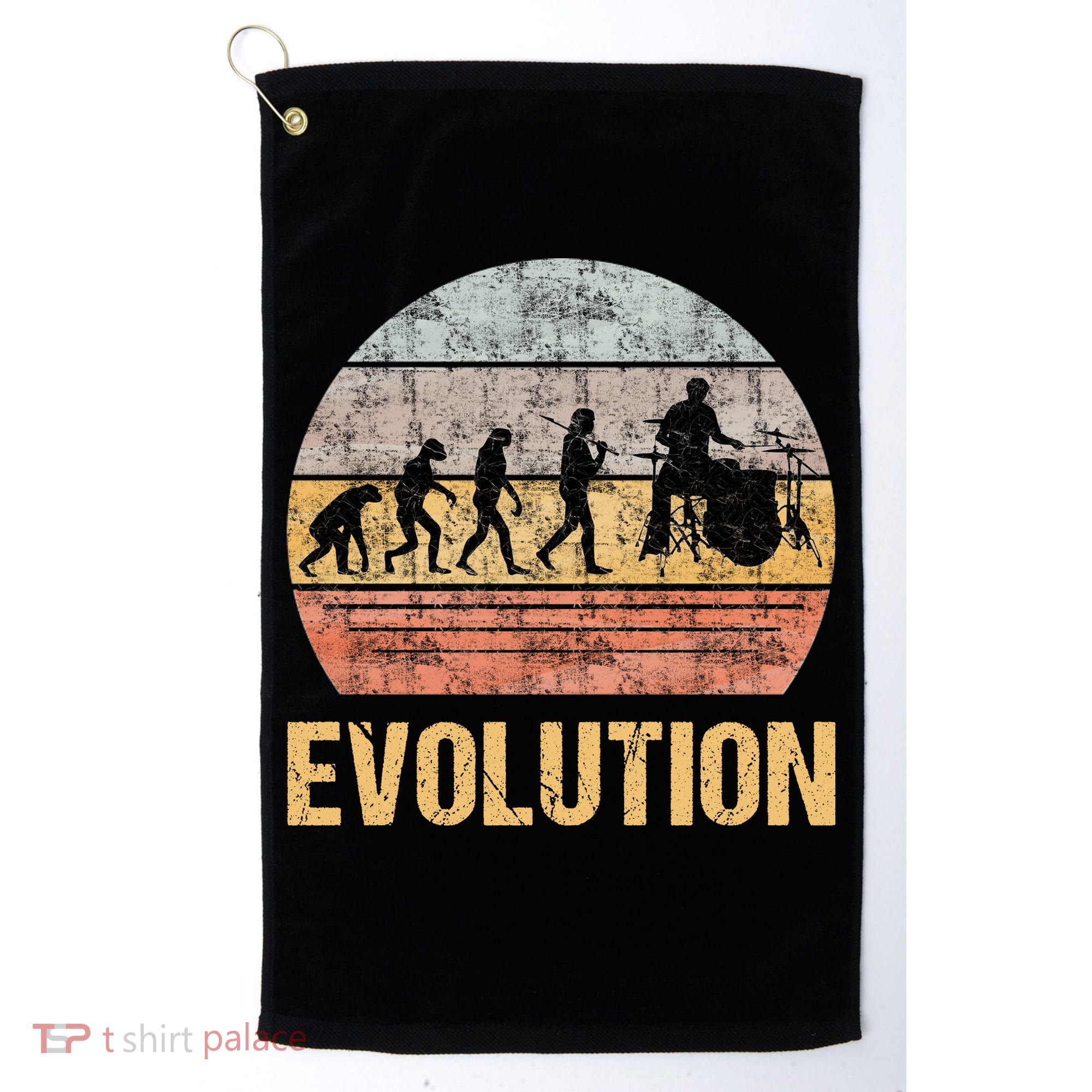 Drummer Evolution Vintage Retro Golf Towel