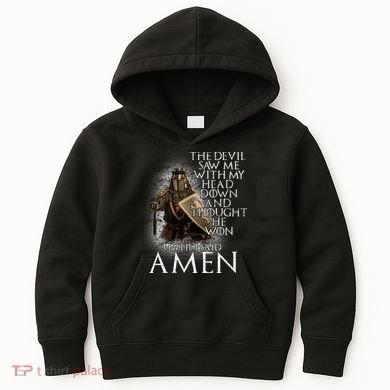 Devil Though He Won Until I Said Amen Kids Hoodie