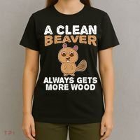 Dirty Funny Adult Clean Beaver Wood T-Shirt thumb 4