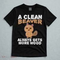 Dirty Funny Adult Clean Beaver Wood T-Shirt thumb 5