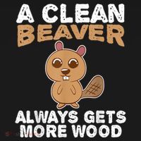 Dirty Funny Adult Clean Beaver Wood T-Shirt thumb 7