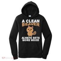 Dirty Funny Adult Clean Beaver Wood Women's Hoodie thumb 0