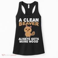 Dirty Funny Adult Clean Beaver Wood Women's Tank Top thumb 0