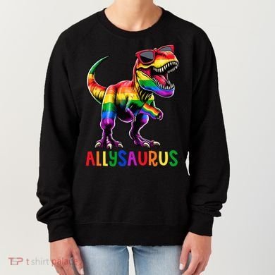 Dinosaur Flag Ally Lgbt Allysaurus Lgbt Pride Women's Sweatshirt