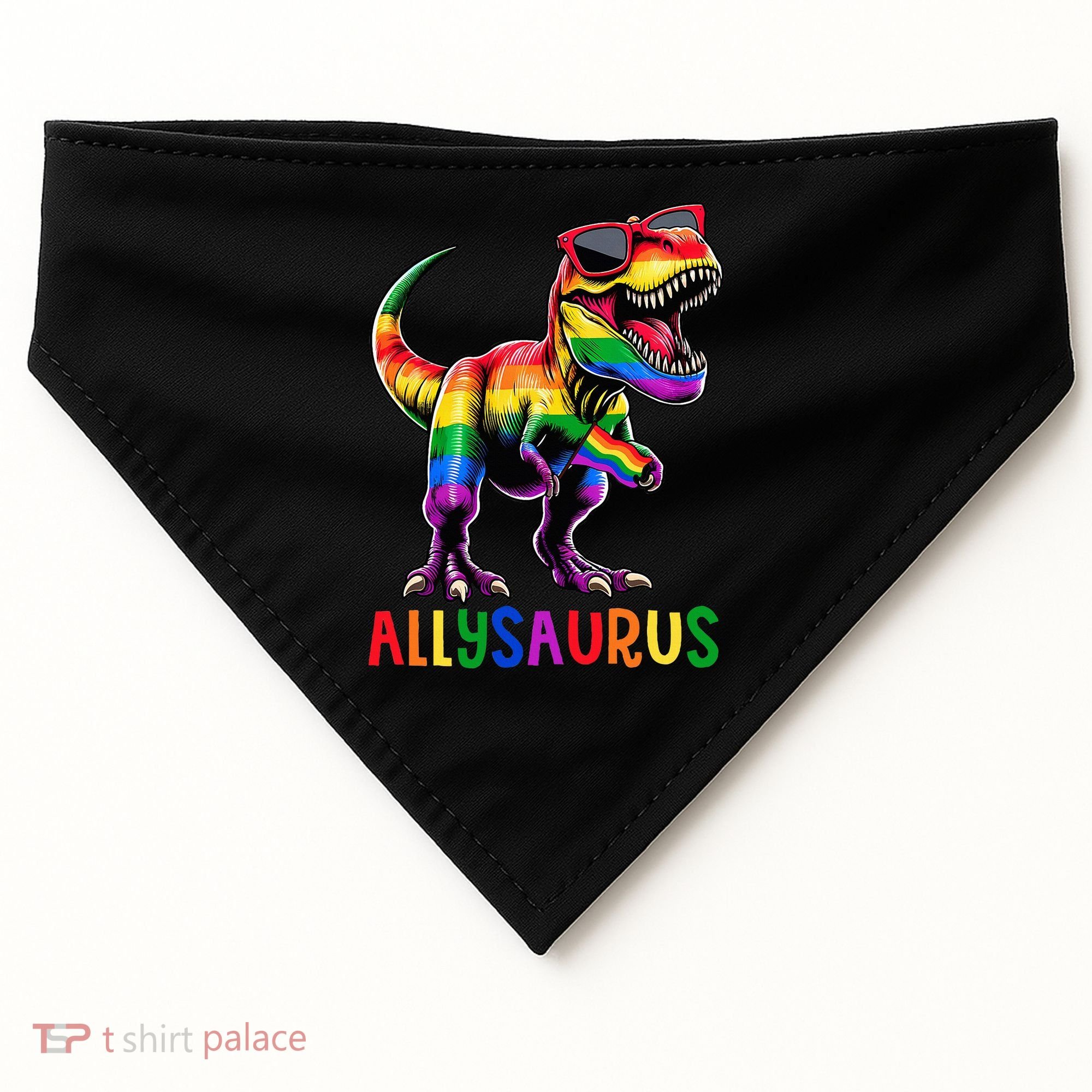 Dinosaur Flag Ally Lgbt Allysaurus Lgbt Pride USA-Made Doggie Bandana