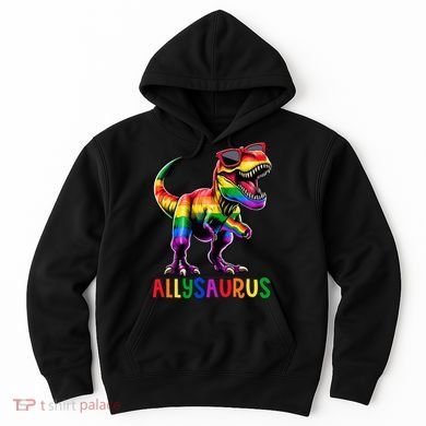 Dinosaur Flag Ally Lgbt Allysaurus Lgbt Pride Hoodie