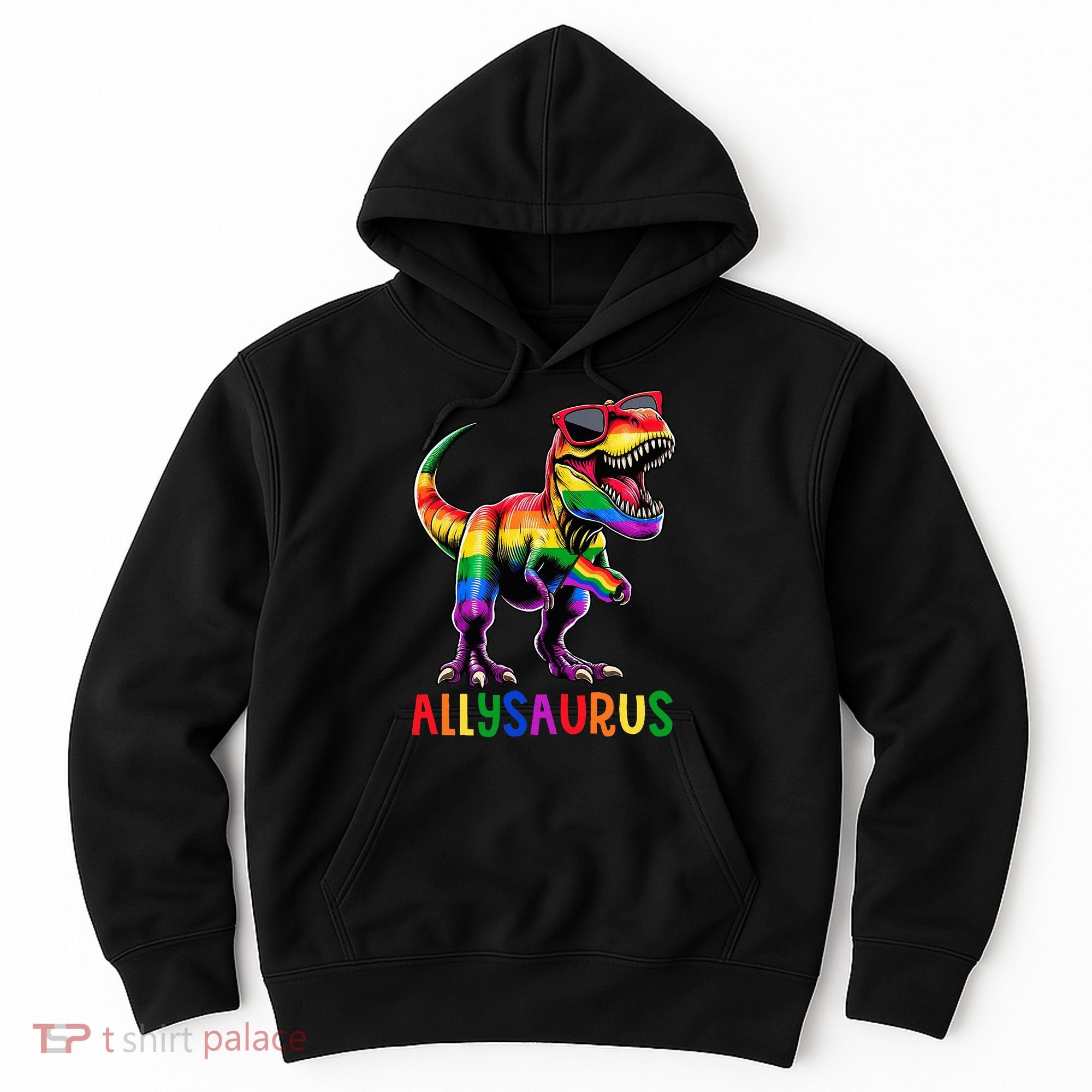 Dinosaur Flag Ally Lgbt Allysaurus Lgbt Pride Hoodie