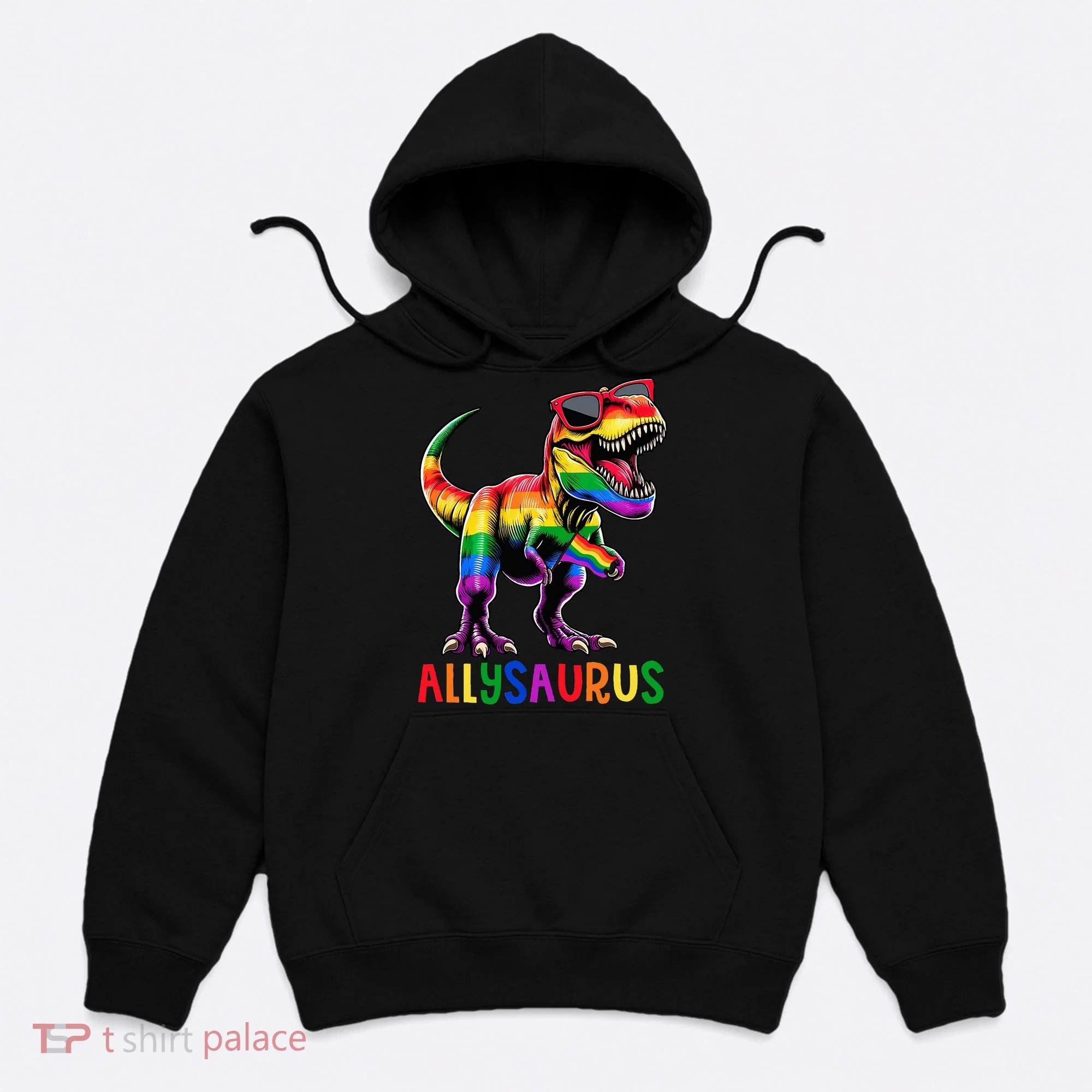 Dinosaur Flag Ally Lgbt Allysaurus Lgbt Pride Hoodie