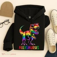 Dinosaur Flag Ally Lgbt Allysaurus Lgbt Pride Hoodie thumb 4