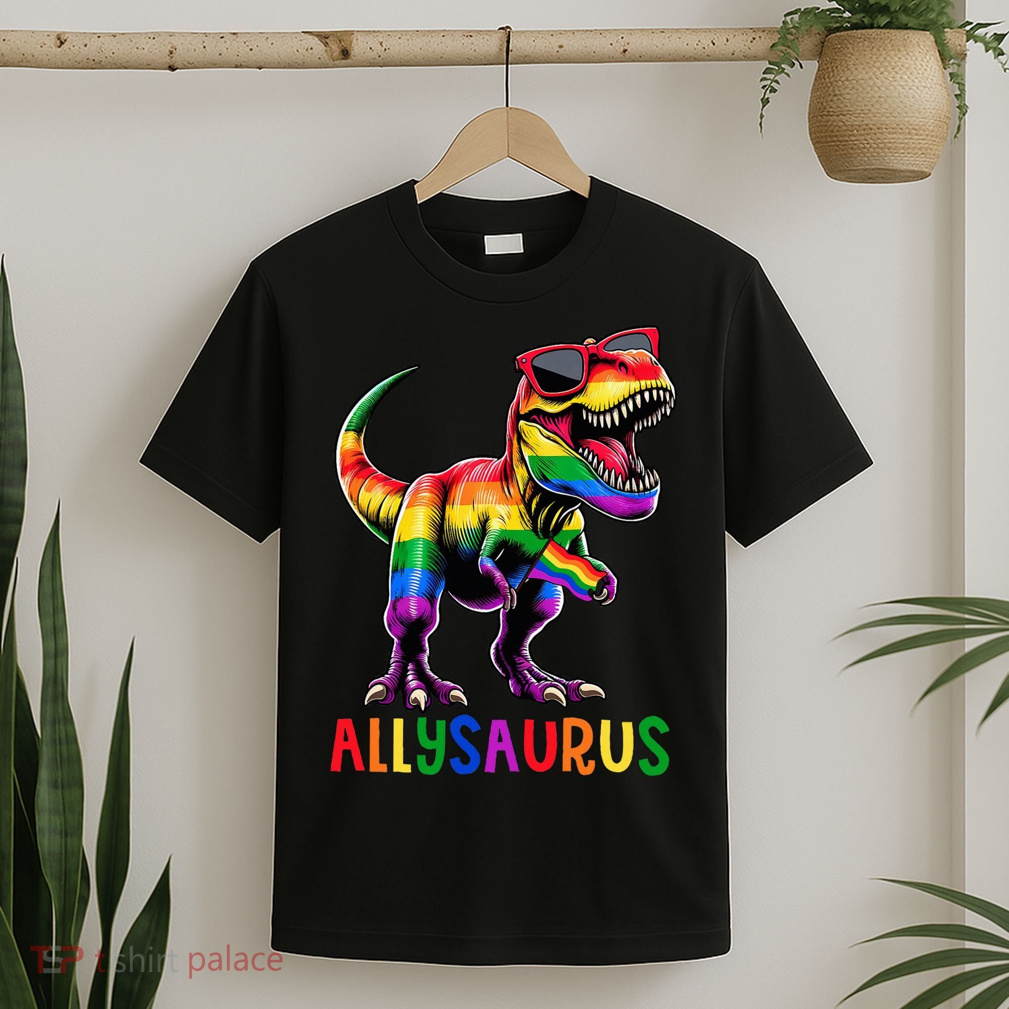 Dinosaur Flag Ally Lgbt Allysaurus Lgbt Pride T-Shirt