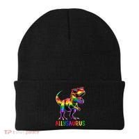 Dinosaur Flag Ally Lgbt Allysaurus Lgbt Pride Beanie thumb 0
