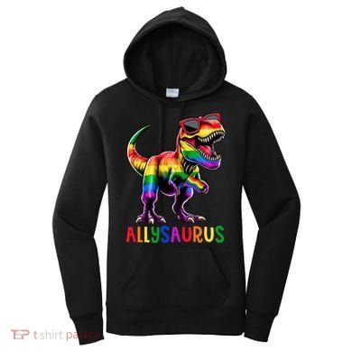 Dinosaur Flag Ally Lgbt Allysaurus Lgbt Pride Women's Hoodie