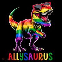 Dinosaur Flag Ally Lgbt Allysaurus Lgbt Pride Women's Hoodie thumb 2