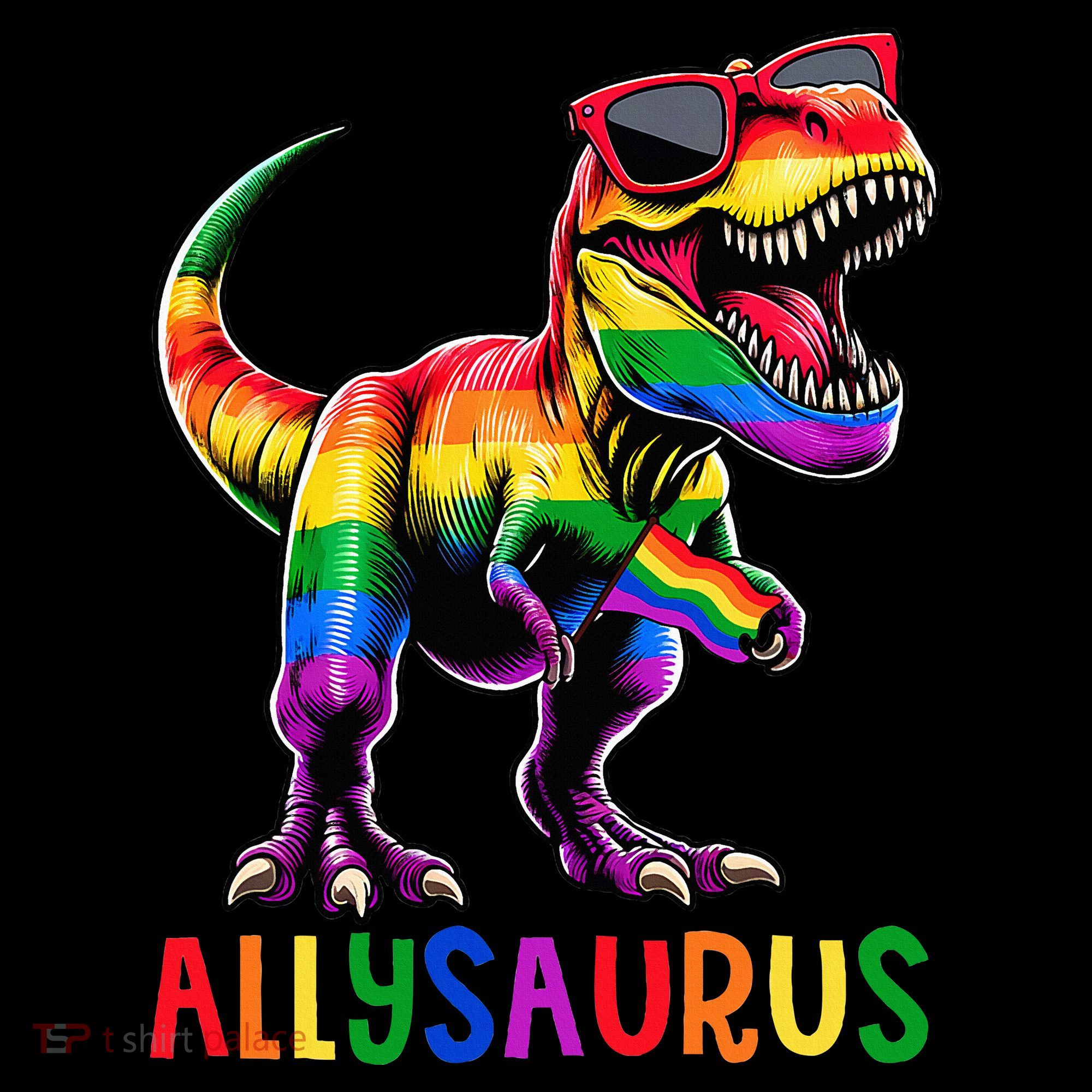 Dinosaur Flag Ally Lgbt Allysaurus Lgbt Pride Women's Hoodie