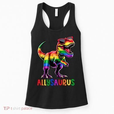 Dinosaur Flag Ally Lgbt Allysaurus Lgbt Pride Women's Tank Top