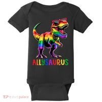 Dinosaur Flag Ally Lgbt Allysaurus Lgbt Pride Baby Bodysuit thumb 0