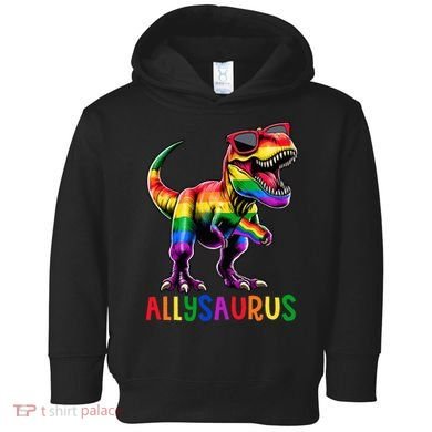 Dinosaur Flag Ally Lgbt Allysaurus Lgbt Pride Toddler Hoodie