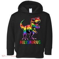 Dinosaur Flag Ally Lgbt Allysaurus Lgbt Pride Toddler Hoodie thumb 0