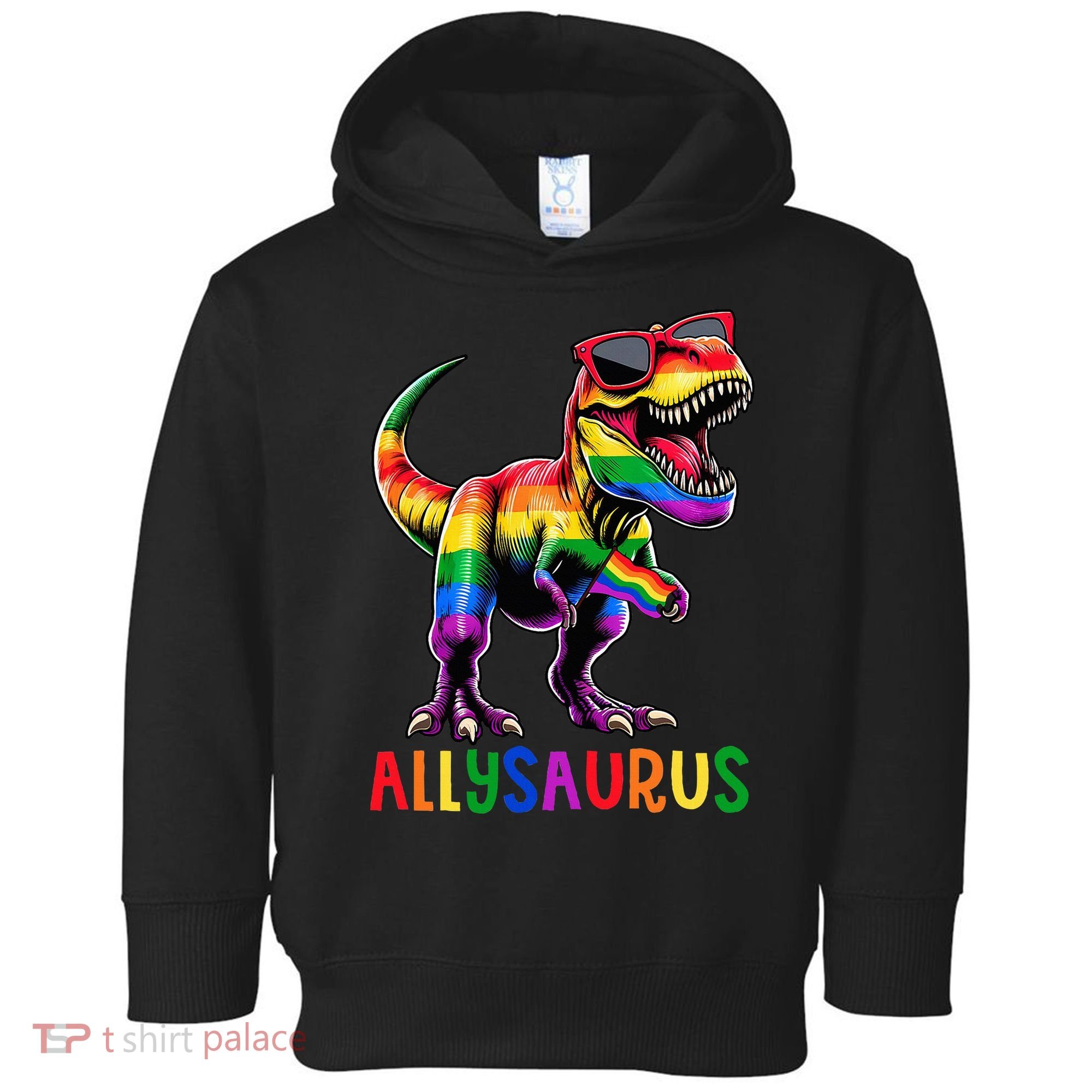 Dinosaur Flag Ally Lgbt Allysaurus Lgbt Pride Toddler Hoodie
