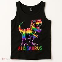 Dinosaur Flag Ally Lgbt Allysaurus Lgbt Pride Tank Top thumb 2