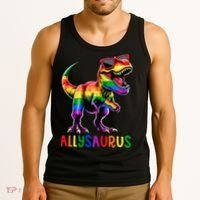 Dinosaur Flag Ally Lgbt Allysaurus Lgbt Pride Tank Top thumb 3