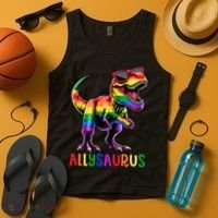 Dinosaur Flag Ally Lgbt Allysaurus Lgbt Pride Tank Top thumb 4