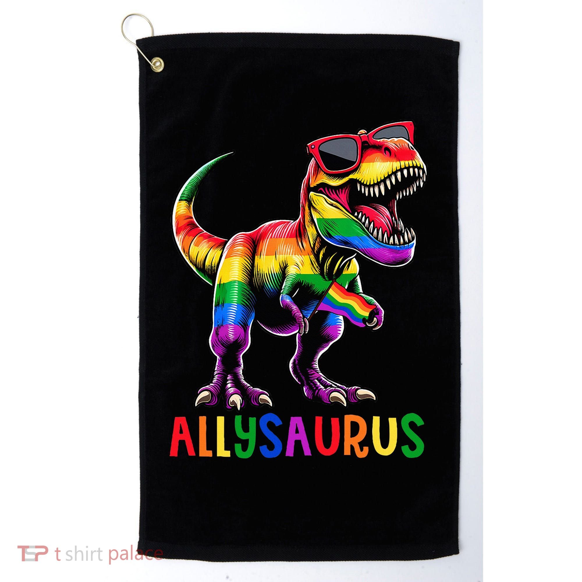 Dinosaur Flag Ally Lgbt Allysaurus Lgbt Pride Golf Towel