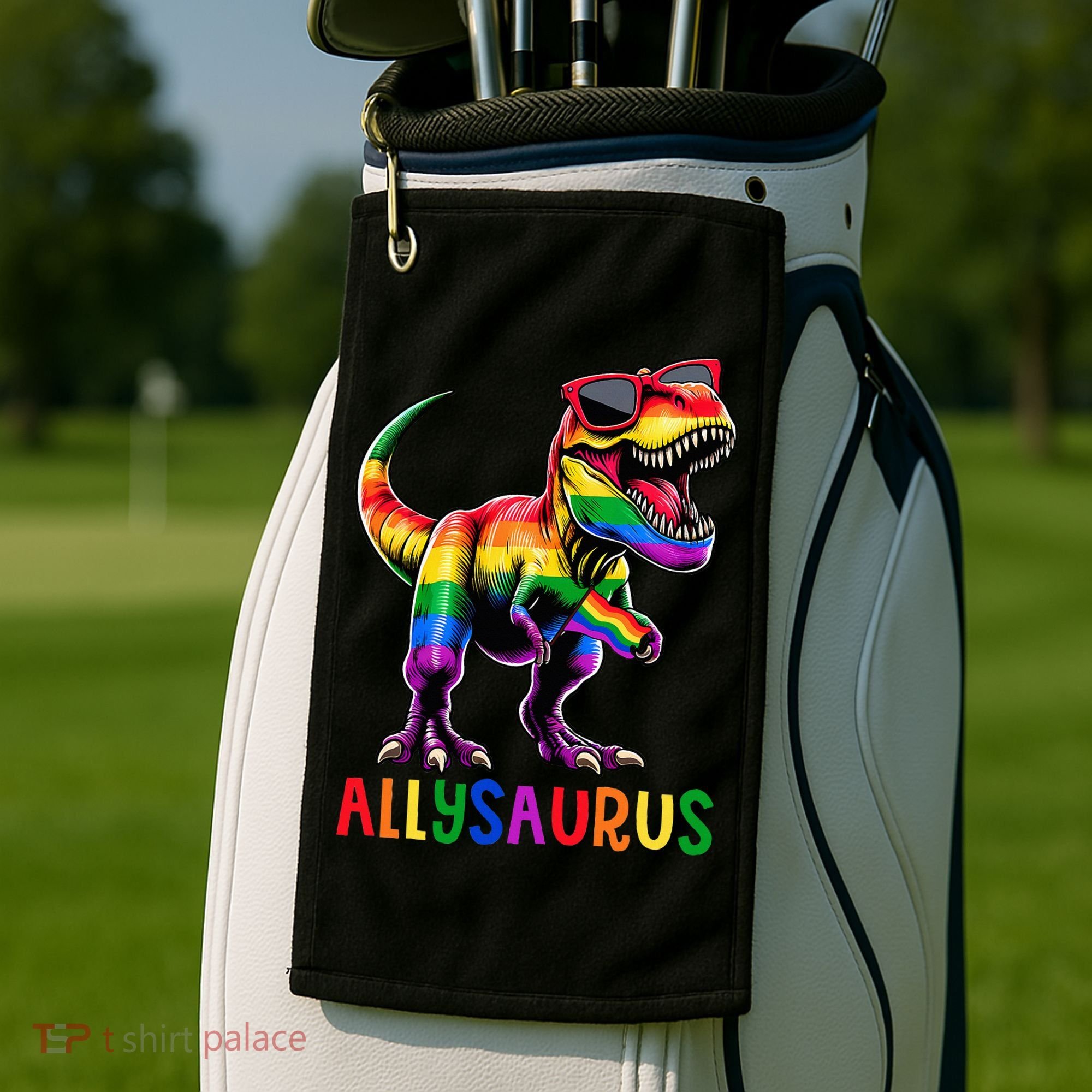 Dinosaur Flag Ally Lgbt Allysaurus Lgbt Pride Golf Towel