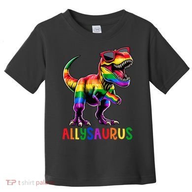 Dinosaur Flag Ally Lgbt Allysaurus Lgbt Pride Toddler T-Shirt