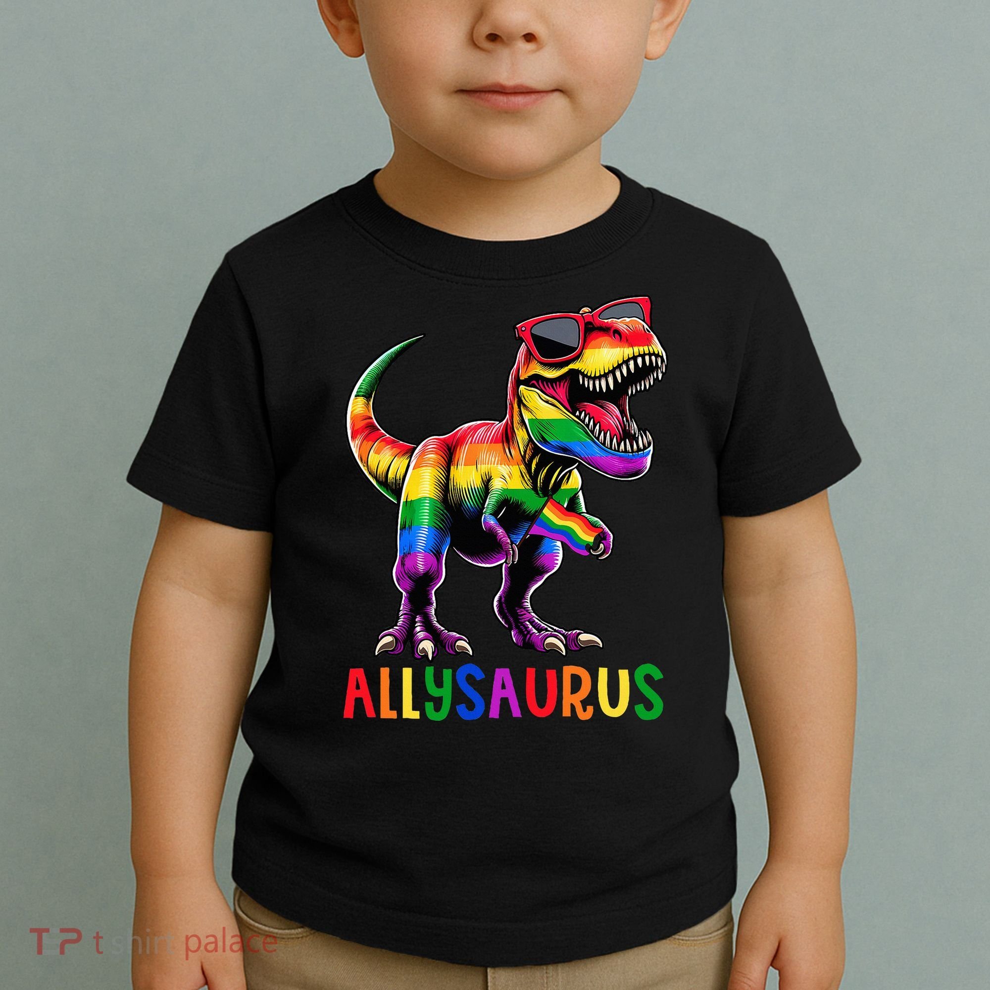 Dinosaur Flag Ally Lgbt Allysaurus Lgbt Pride Toddler T-Shirt