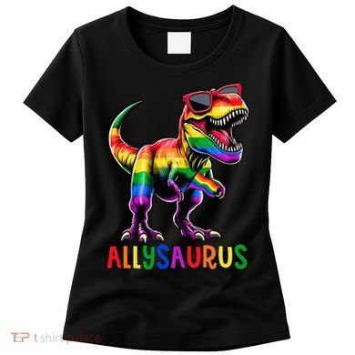 Dinosaur Flag Ally Lgbt Allysaurus Lgbt Pride Women's T-Shirt