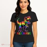 Dinosaur Flag Ally Lgbt Allysaurus Lgbt Pride Women's T-Shirt thumb 4