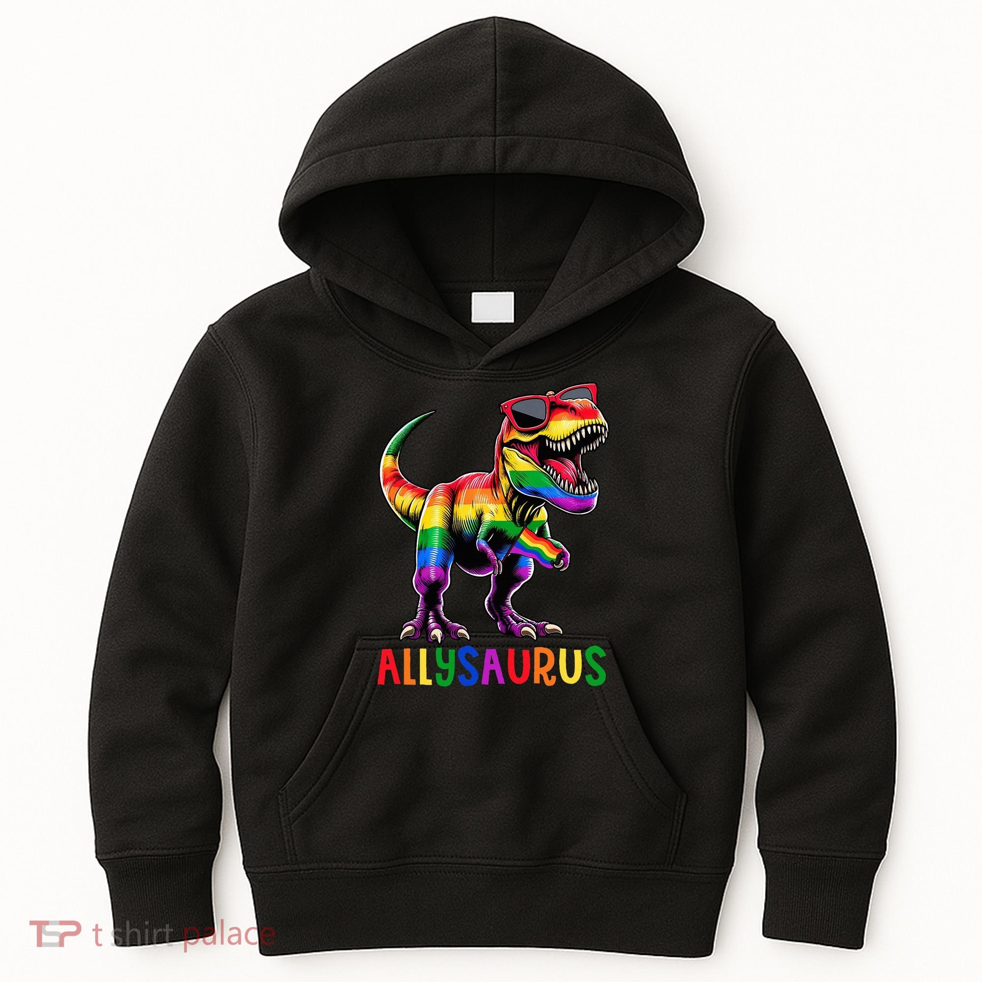 Dinosaur Flag Ally Lgbt Allysaurus Lgbt Pride Kids Hoodie