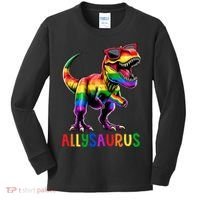 Dinosaur Flag Ally Lgbt Allysaurus Lgbt Pride Kids Long Sleeve Shirt thumb 0