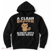 Dirty Funny Adult Clean Beaver Wood Hoodie thumb 0