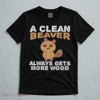 Dirty Funny Adult Clean Beaver Wood T-Shirt thumb 5