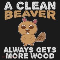 Dirty Funny Adult Clean Beaver Wood T-Shirt thumb 7