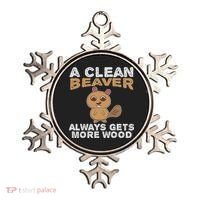 Dirty Funny Adult Clean Beaver Wood Ornament thumb 0