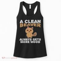 Dirty Funny Adult Clean Beaver Wood Women's Tank Top thumb 0