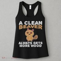 Dirty Funny Adult Clean Beaver Wood Women's Tank Top thumb 3