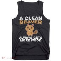 Dirty Funny Adult Clean Beaver Wood Tank Top thumb 0