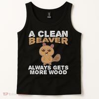 Dirty Funny Adult Clean Beaver Wood Tank Top thumb 2