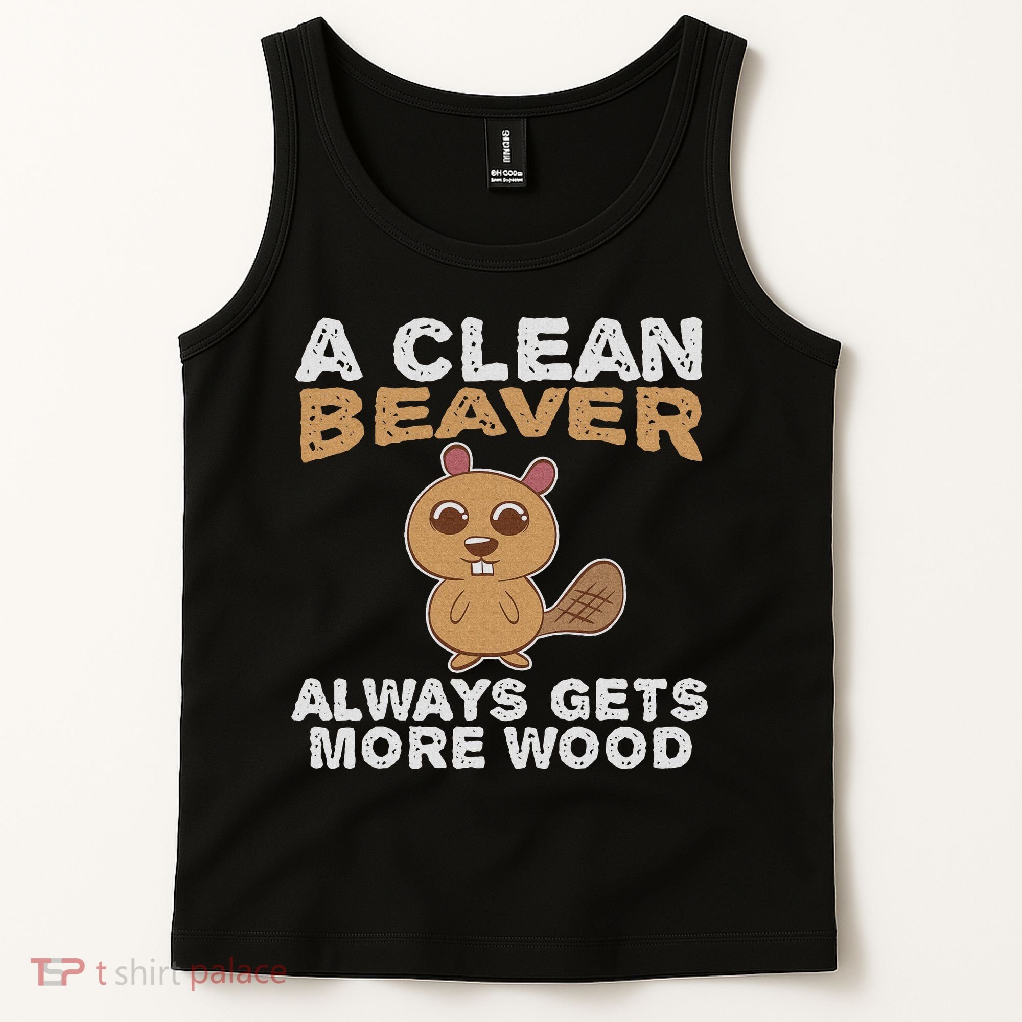 Dirty Funny Adult Clean Beaver Wood Tank Top