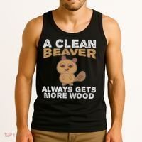 Dirty Funny Adult Clean Beaver Wood Tank Top thumb 3