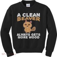 Dirty Funny Adult Clean Beaver Wood Kids Sweatshirt thumb 0