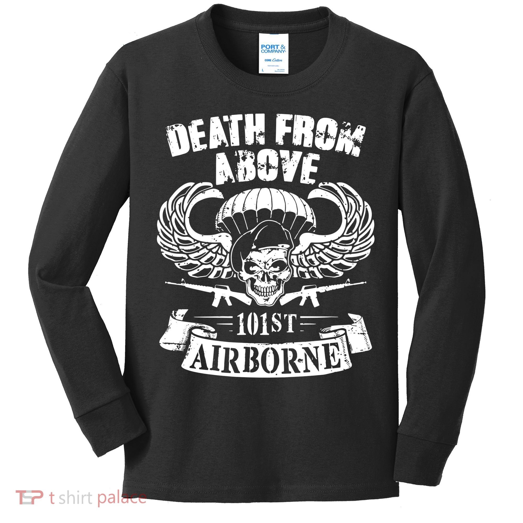 Death From Above 101st Airborne Kids Long Sleeve Shirt