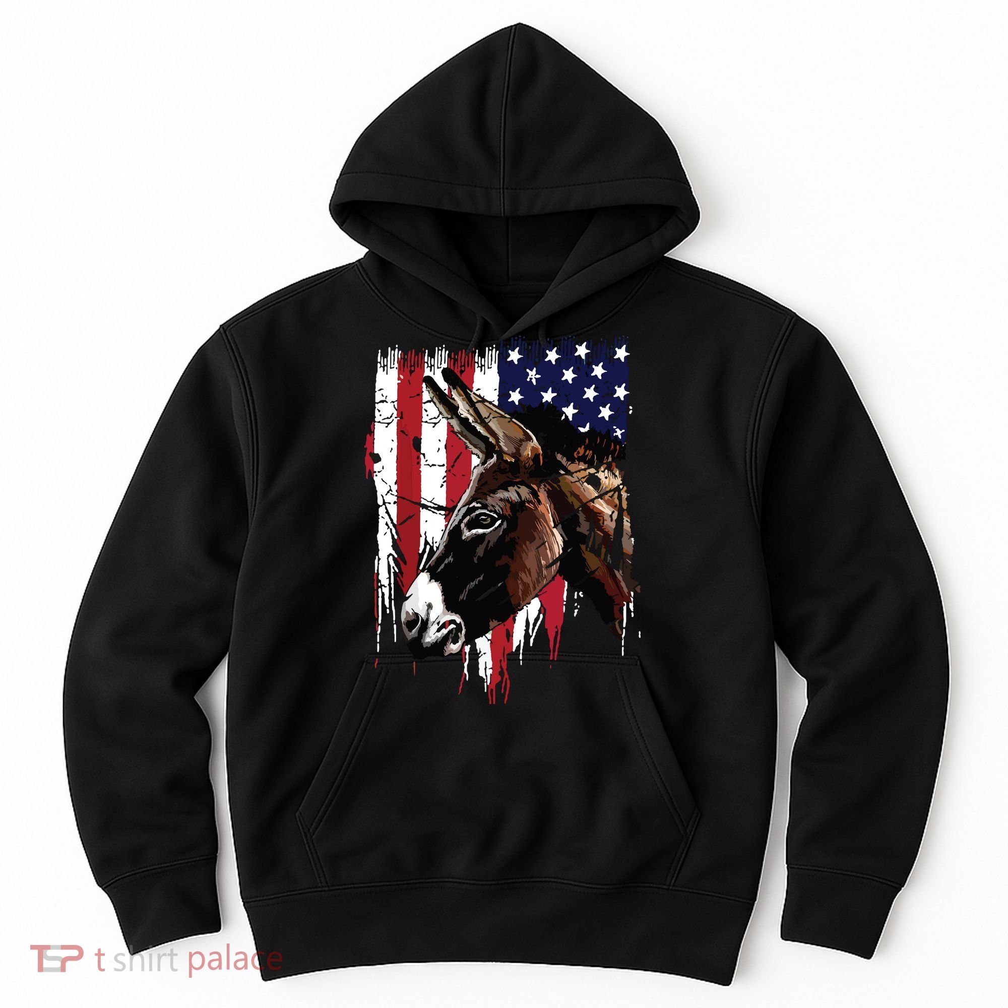 Donkey Farmer American Flag USA Donkey Hoodie