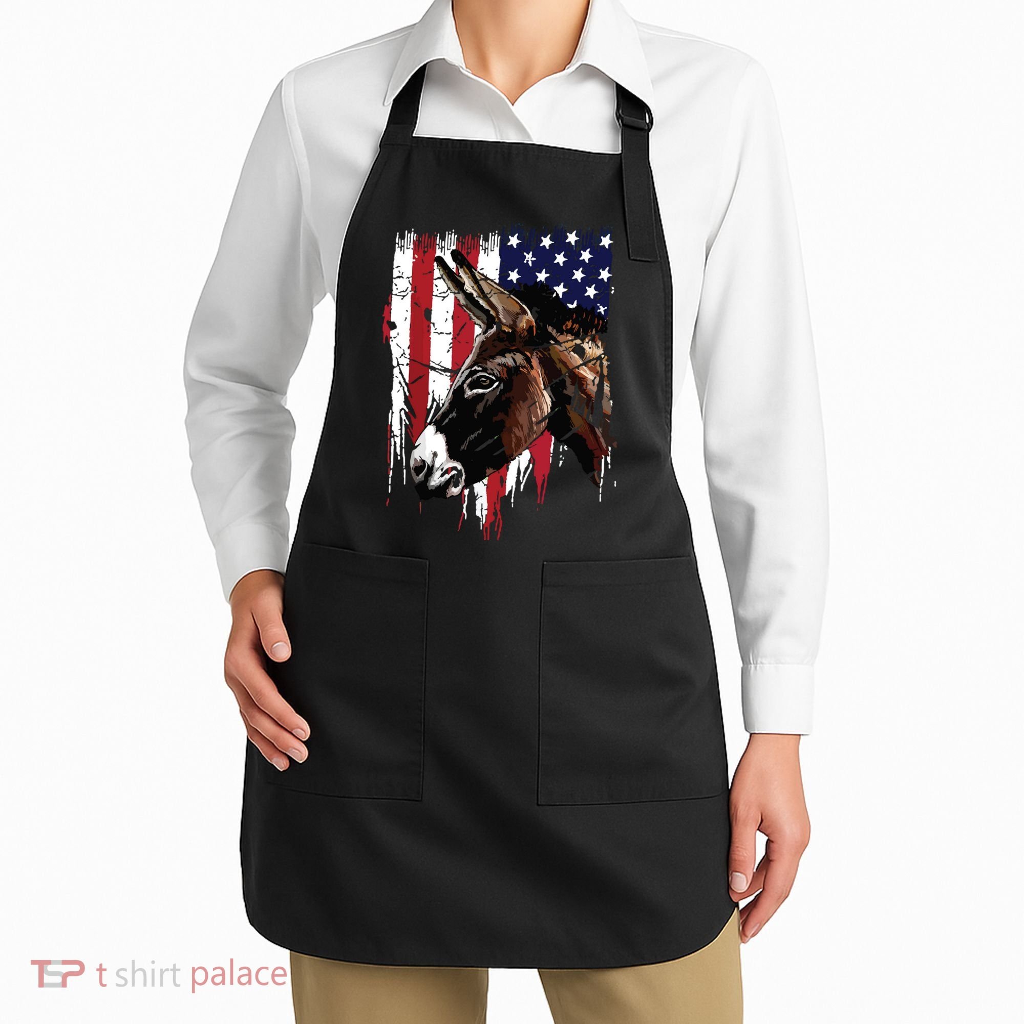 Donkey Farmer American Flag USA Donkey Apron